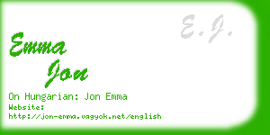 emma jon business card